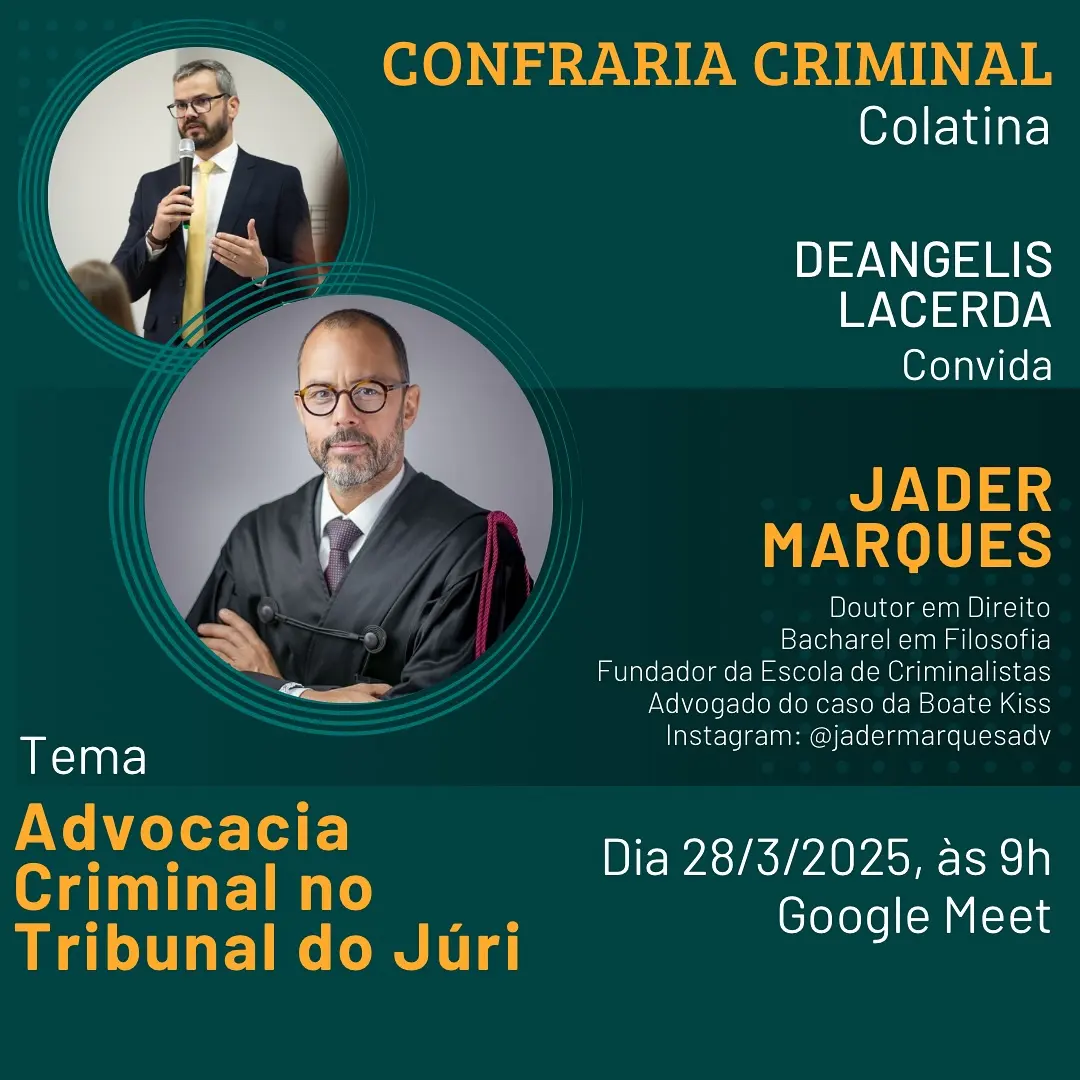 Confraria Criminal sobre advocacia criminal no tribunal do júri